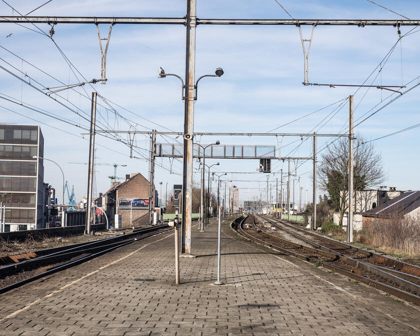 Treinsporen station Dampoort.