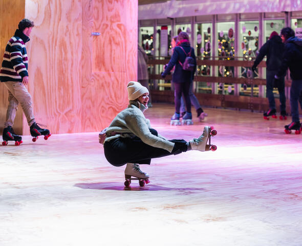 Girl roller skating