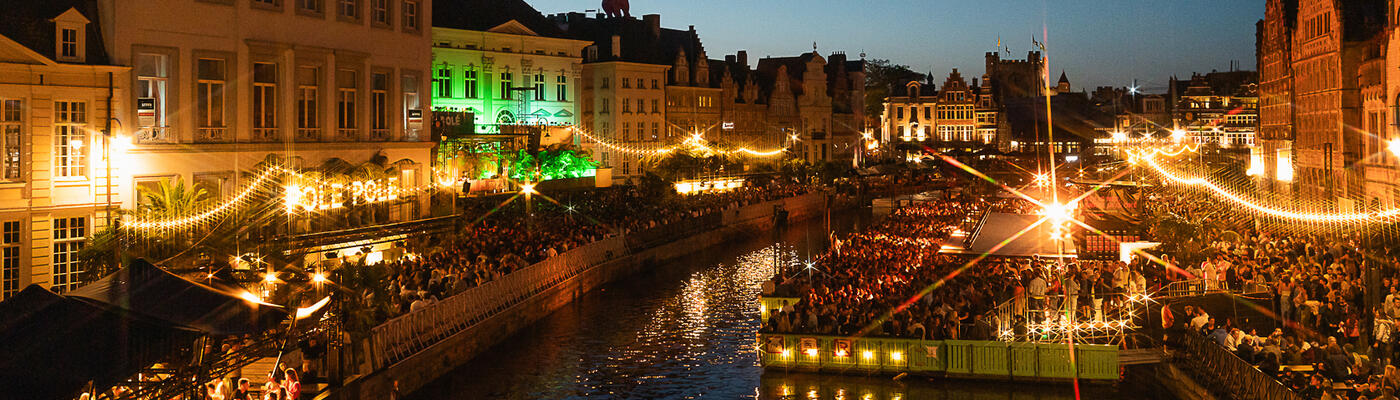 Stage at the Korenlei during the Ghent Festivities