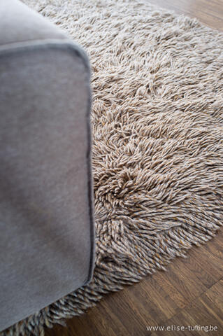 grijs hoogpolig tapijt, een deel van een grijze zetel