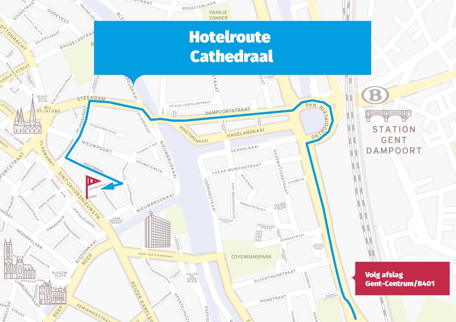 Aanrijroute Hotel Cathedral tijdens de Gentse Feesten 2022