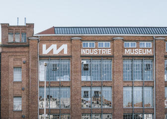 View of the facade of the Museum of Industry.
