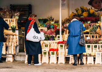 bloemenmarkt tijdens de winter