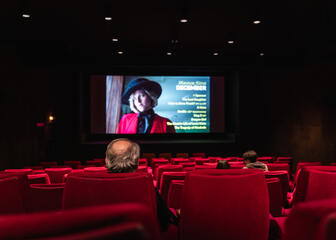 Mann im Kino im Sphinx-Kino Gent