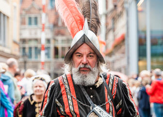 Man dressed up during the Ghent Festivities