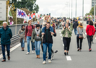 People on the streets during Car Free Sunday