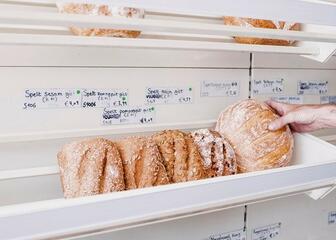 shelf with bread 