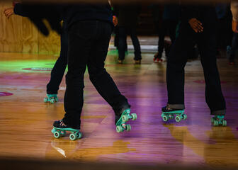 People wearing roller skates