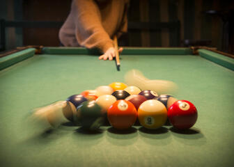 billiard table with 15 balls