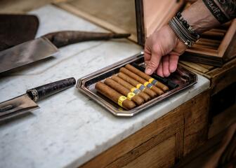 Cigars on a tray