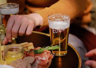 Tapas with a glass of beer
