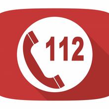 Symbol with emergency number 112