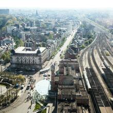 Bird's eye view of the railwaystation 'Ghent Saint Peter'
