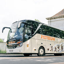 Een autobus aan de Bijloke in Gent