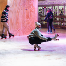 Girl roller skating