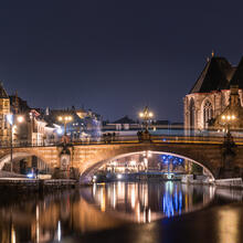 Sint-Michielsbrug in avondlicht
